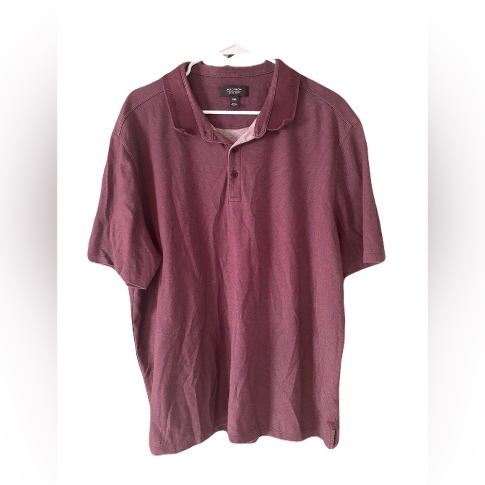 Nordstrom men's short-sleeve polo shirt burgundy size XXL